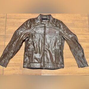 Harley Davidson Men's Fremont Triple Vent Leather Jacket Medium, Brown